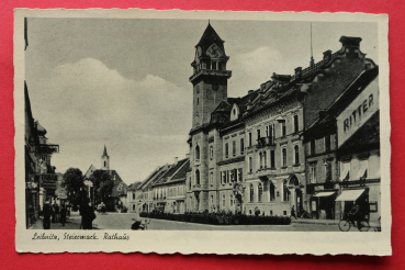 AK Leibnitz / 1944 / Rathaus / Strassenansicht / Ritter / Tabak / Steiermark